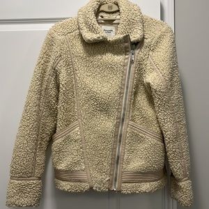 Abercrombie cream Sherpa jacket size medium